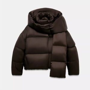 ZARA WATER REPELLENT WINDPROOF DOWN PUFFER COAT WITH HOODIE SIZE XS